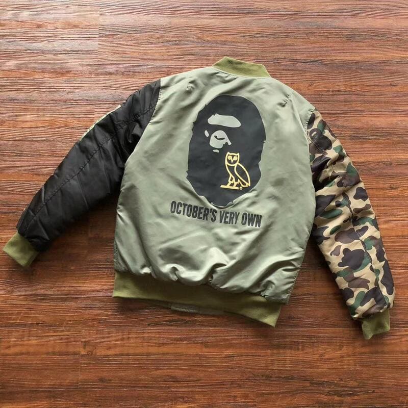 Jaqueta BAPE x OVO Loose Fit MA-1 Olive Drab