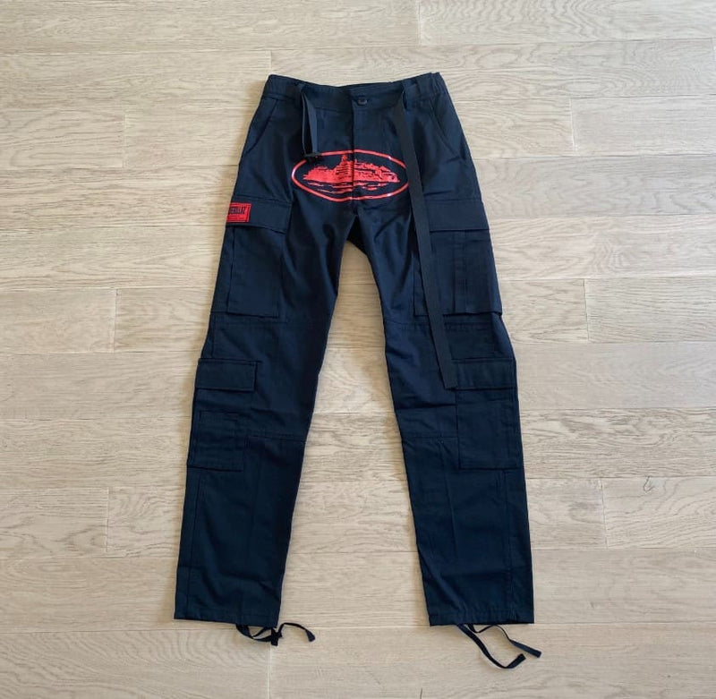 Calça Corteiz Guerillaz Cargo Black/Red