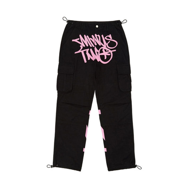 Calça Minus Two Cargo Preto/Rosa